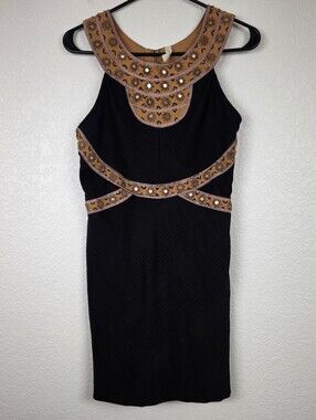 Free People Small Black Bodycon Mirror Accented Dress